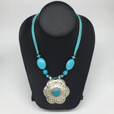 1pc,Turkmen Necklace Pendant Statement Tribal Turquoise Inlay Beaded,20-21",BN23