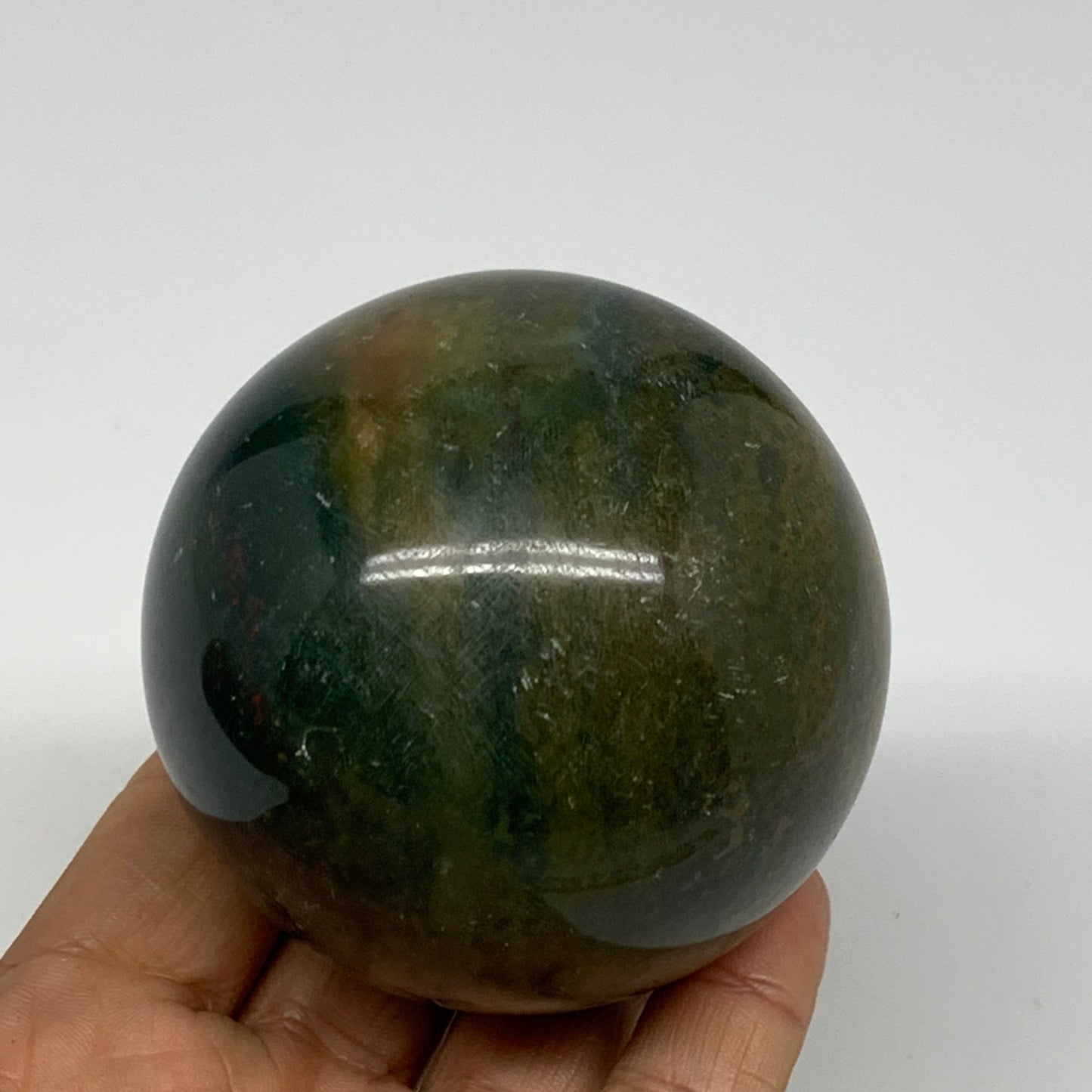 406.1g, 2.6" (66mm), Ocean Jasper Sphere Geode Crystal Reiki @Madagascar, B25353