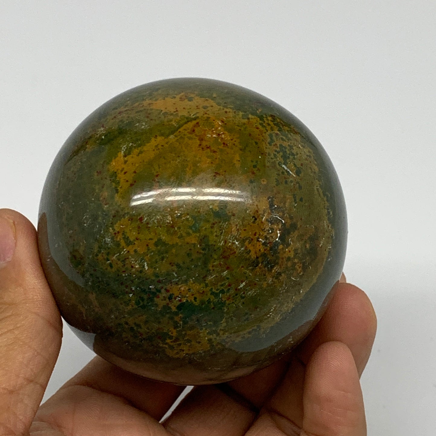 406.1g, 2.6" (66mm), Ocean Jasper Sphere Geode Crystal Reiki @Madagascar, B25353
