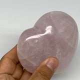 389.6g, 3.3" x 3.5" x 1.6" Rose Quartz Heart Healing Crystal @Madagascar, B17425