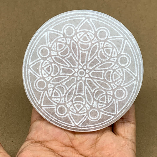 1pcs, 3.2" -3.3" Natural Selenite Crystals Carved Round gypsum @Morocco