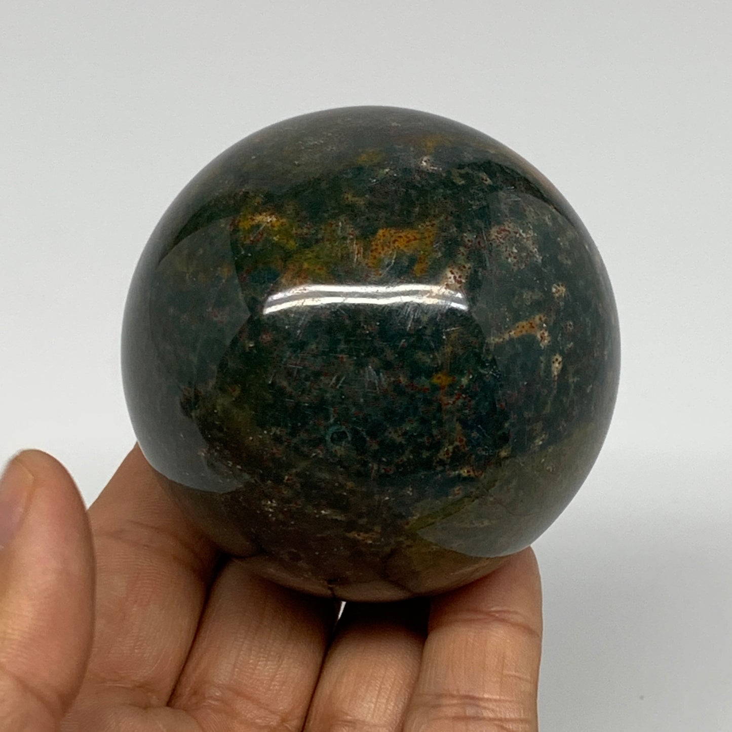 340.3g, 2.5" (62mm), Ocean Jasper Sphere Geode Crystal Reiki @Madagascar, B25354