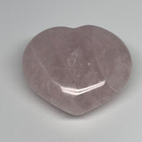 389.6g, 3.3" x 3.5" x 1.6" Rose Quartz Heart Healing Crystal @Madagascar, B17425