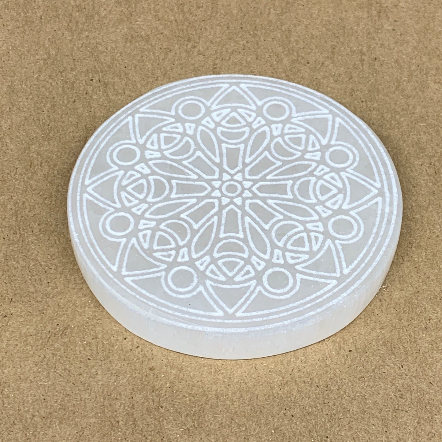 1pcs, 3.2" -3.3" Natural Selenite Crystals Carved Round gypsum @Morocco