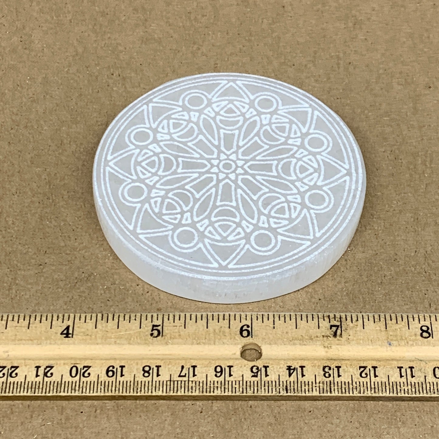 1pcs, 3.2" -3.3" Natural Selenite Crystals Carved Round gypsum @Morocco