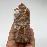 363.9g, 3.9" x 1.6" Natural Red Shell Fossils Tower Obelisk Wand @Morocco, F895