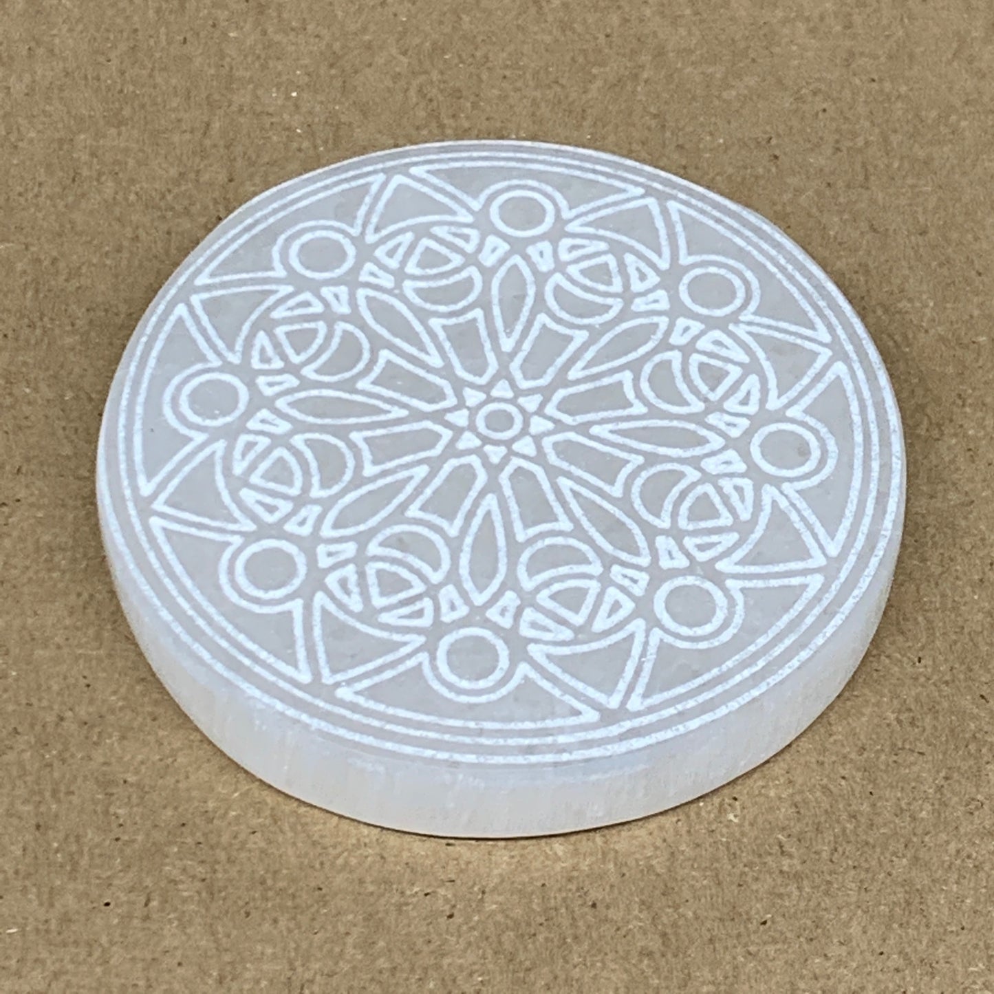 1pcs, 3.2" -3.3" Natural Selenite Crystals Carved Round gypsum @Morocco