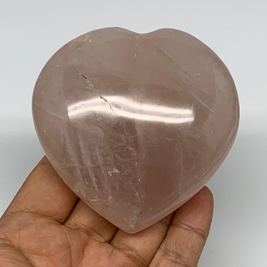 275.8g, 3.1" x 3.1" x 1.3" Rose Quartz Heart Healing Crystal @Madagascar, B17426