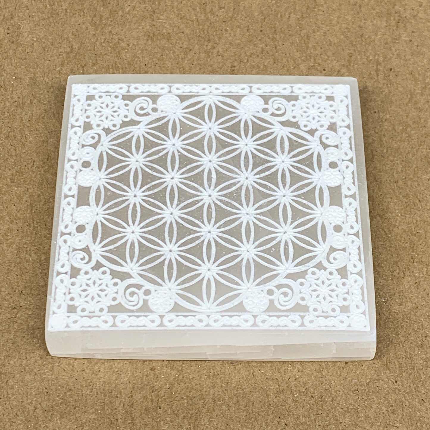 1pcs, 3.2" Natural Selenite Crystals Carved Square gypsum @Morocco