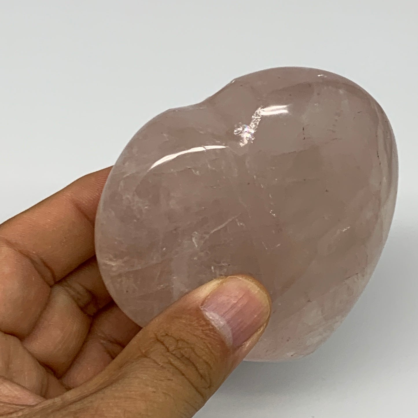 275.8g, 3.1" x 3.1" x 1.3" Rose Quartz Heart Healing Crystal @Madagascar, B17426