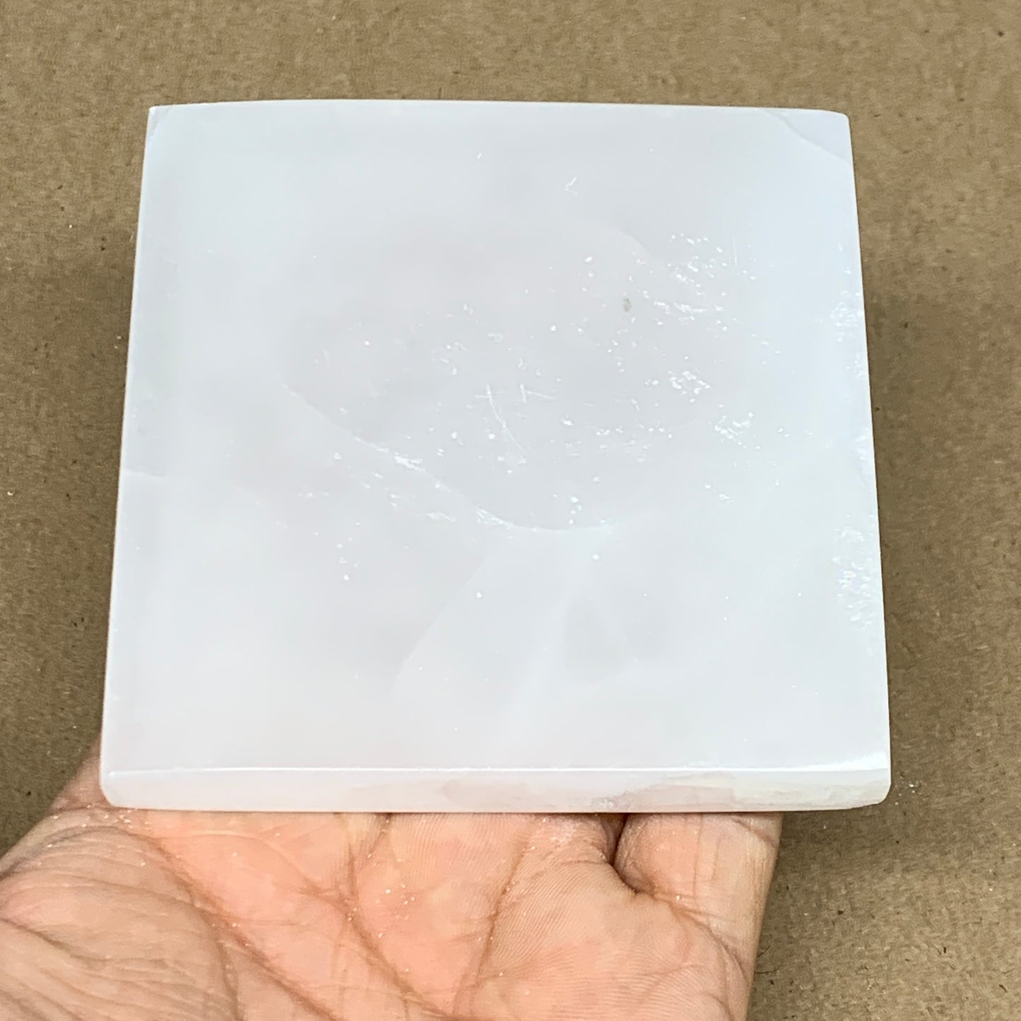 1pcs, 3.2" Natural Selenite Crystals Carved Square gypsum @Morocco