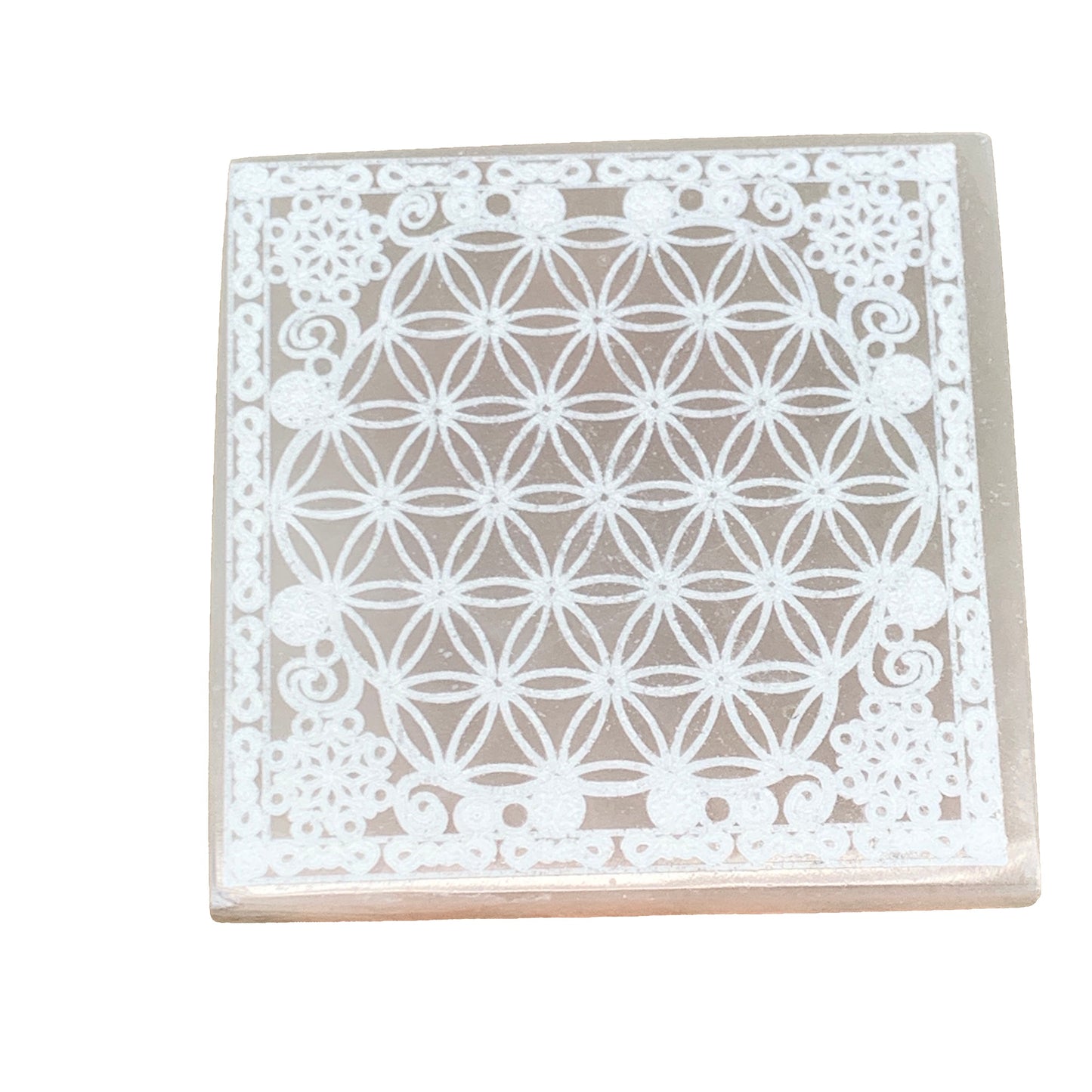 1pcs, 3.2" Natural Selenite Crystals Carved Square gypsum @Morocco