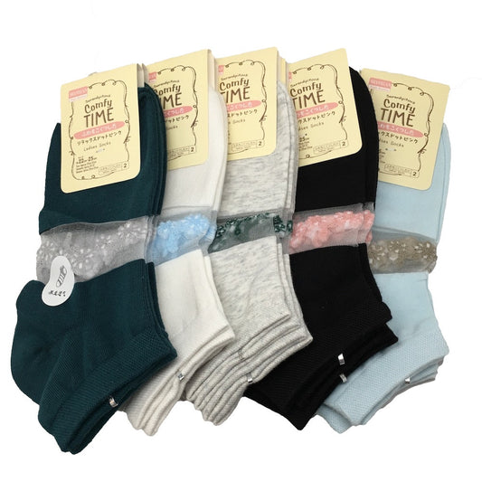 12 Pairs,Quality 5 different Color Low Cut Women's Socks -Size:22-25cm,Soc26