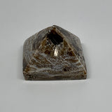 55.7g, 1.3"x1.6"x1.4" Chocolate/Gray Onyx Pyramid Gemstone @Morocco, B18953