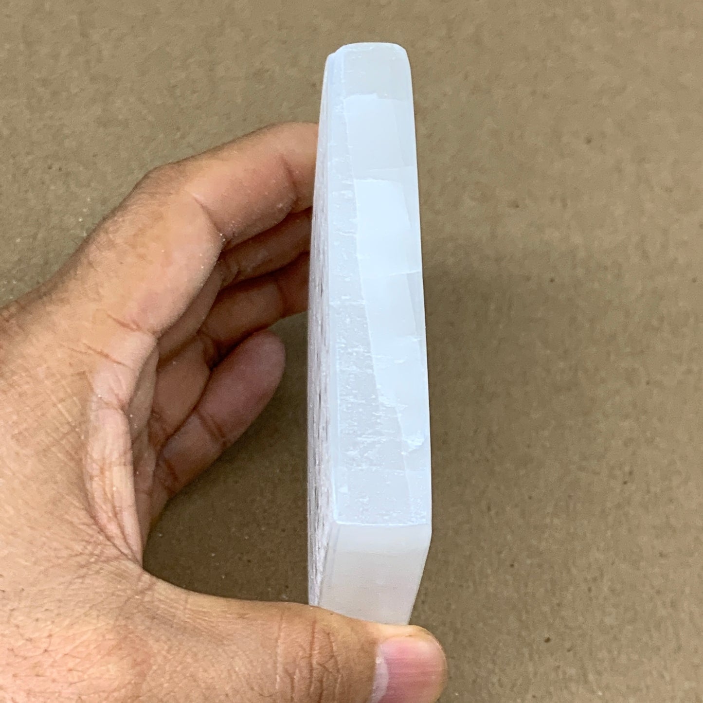 1pcs, 3.2" Natural Selenite Crystals Carved Square gypsum @Morocco