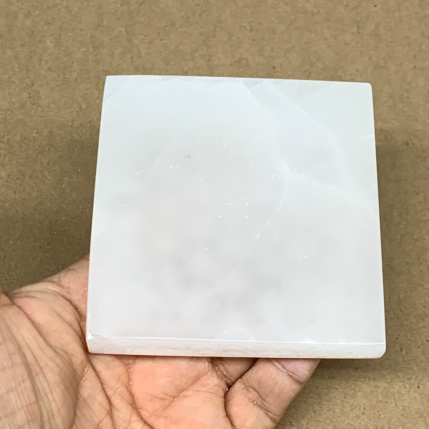 1pcs, 3.2" Natural Selenite Crystals Carved Square gypsum @Morocco