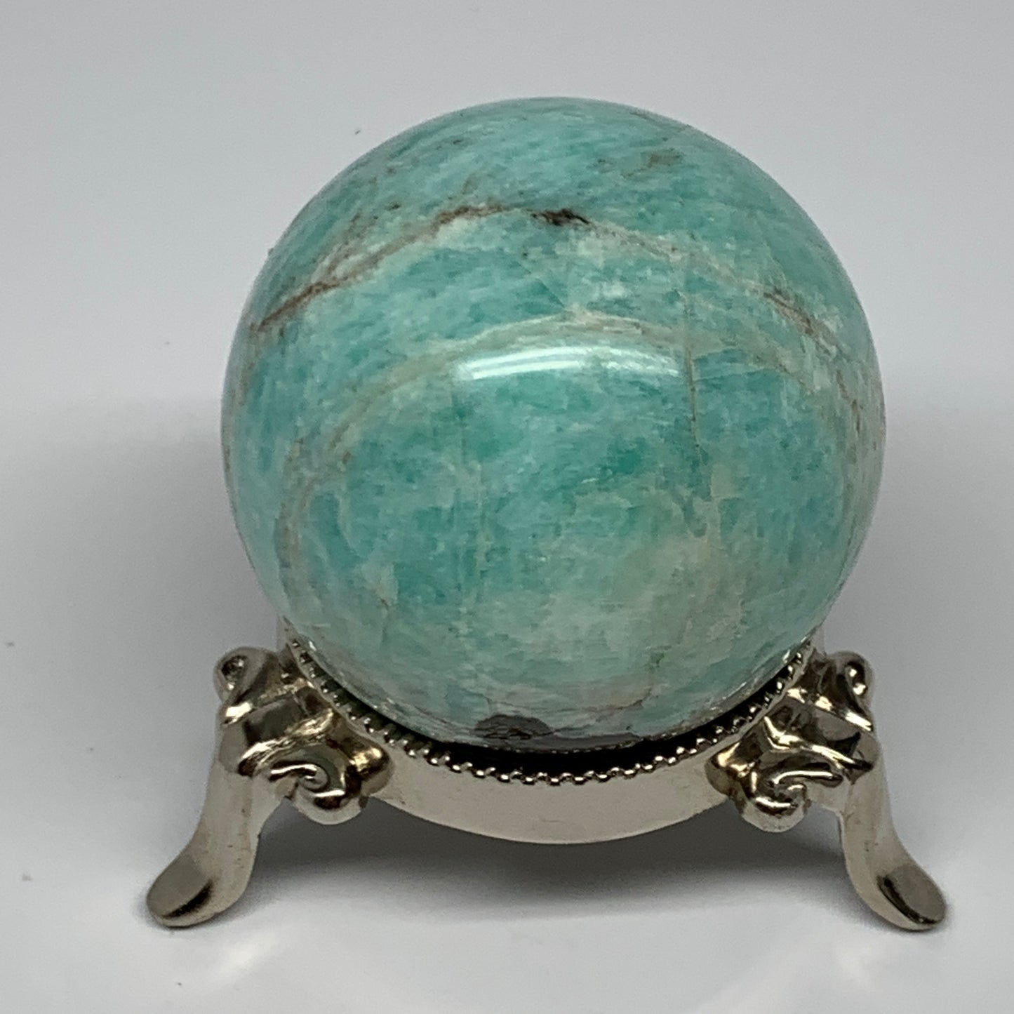 183.8g, 2" Amazonite Smoky Quartz Sphere Ball Gemstone from Madagascar,B15856
