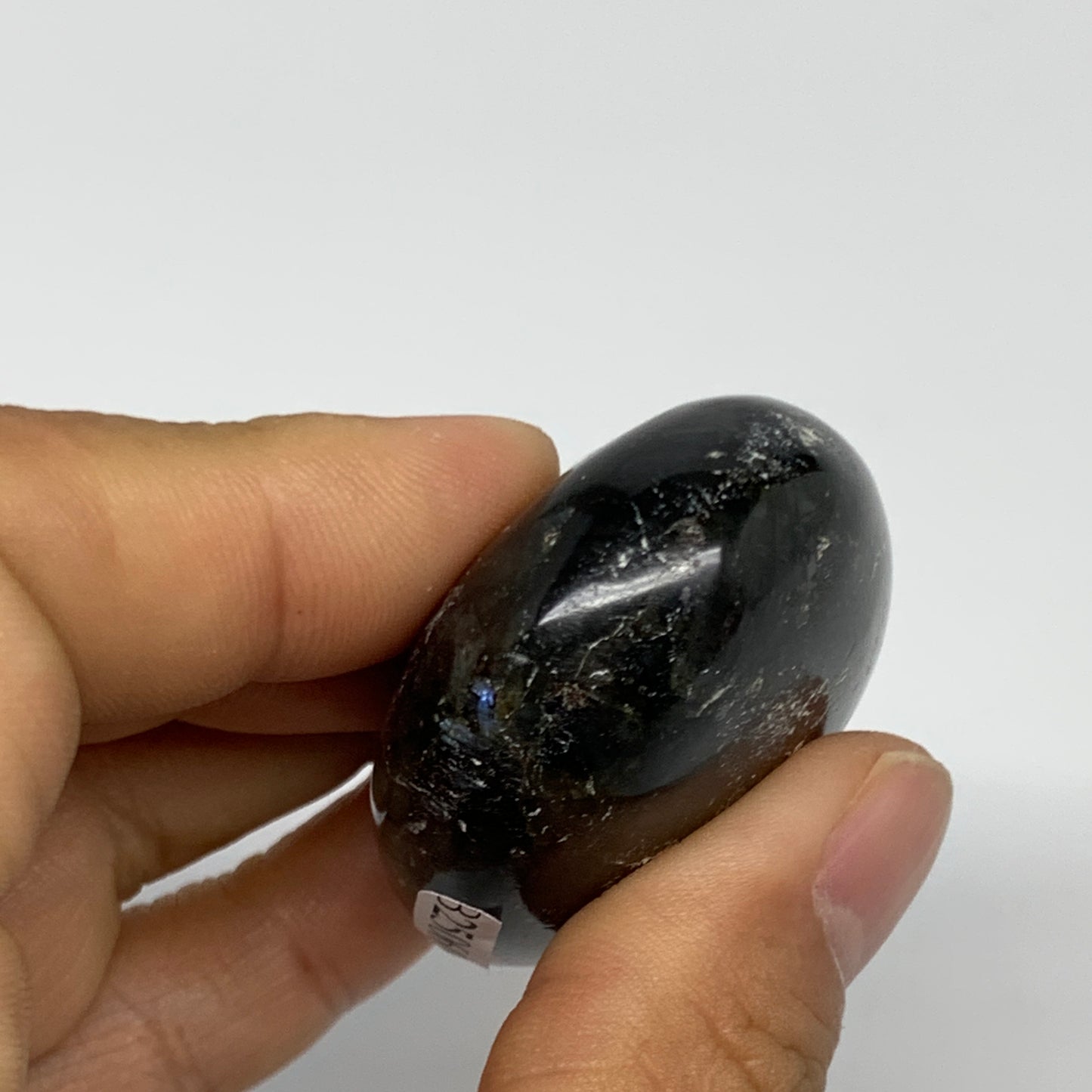 73.3g,2.1"x1.5"x0.8", Labradorite Palm-stone Tumbled Reiki @Madagascar,B25060