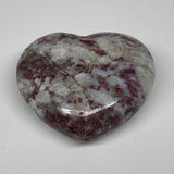 273.3g, 2.8"x3.2"x1.4" Rubellite Heart Polished Healing Crystal Gemstone, B3688