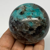 284.6g, 2.3" Amazonite Smoky Quartz Sphere Ball Gemstone from Madagascar,B15857