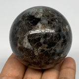 284.6g, 2.3" Amazonite Smoky Quartz Sphere Ball Gemstone from Madagascar,B15857