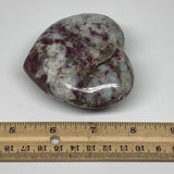 273.3g, 2.8"x3.2"x1.4" Rubellite Heart Polished Healing Crystal Gemstone, B3688