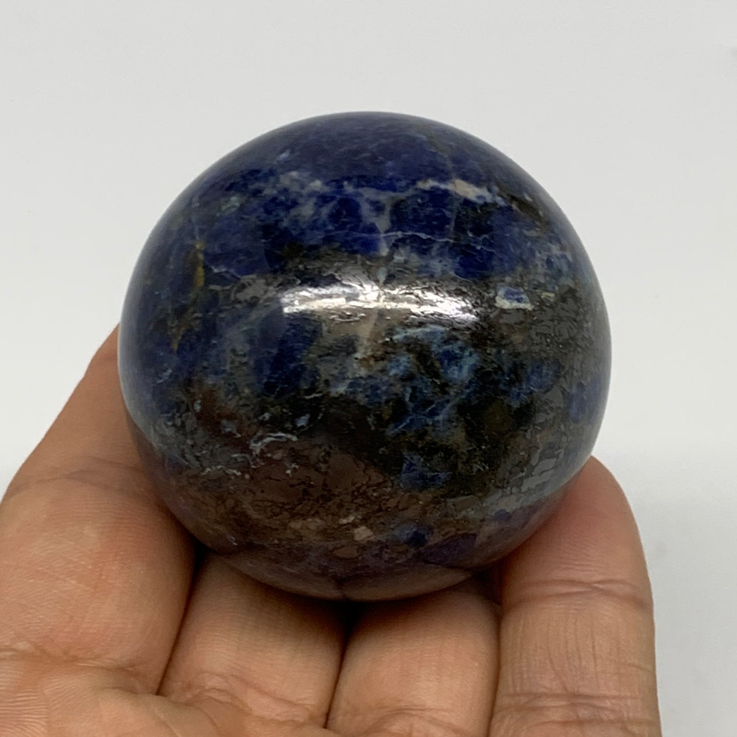 157.6g, 1.9"(47mm), Natural Sodalite Sphere Crystal Gemstone Ball @Brazil,B22222