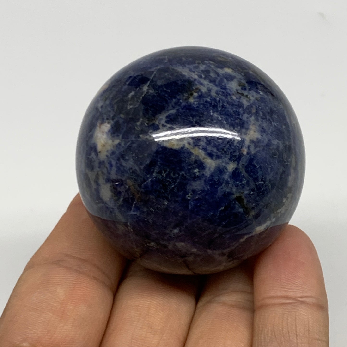 157.6g, 1.9"(47mm), Natural Sodalite Sphere Crystal Gemstone Ball @Brazil,B22222