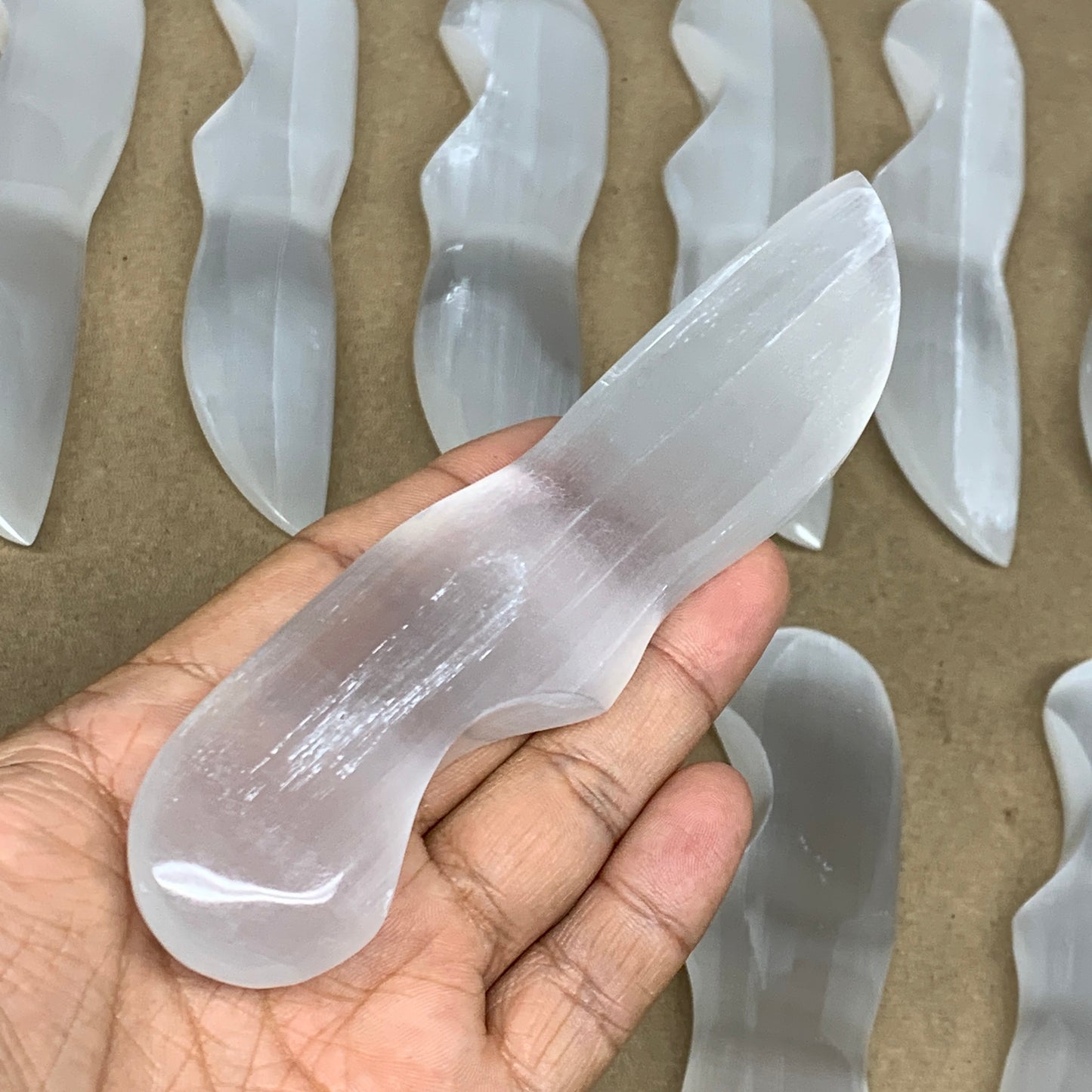 1 Pc,80g-115g, 5.6"-5.8", Selenite Crystal Knife Dagger (Satin Spar) @Morocco