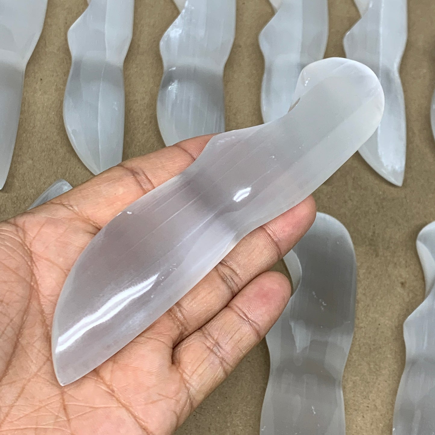 1 Pc,80g-115g, 5.6"-5.8", Selenite Crystal Knife Dagger (Satin Spar) @Morocco