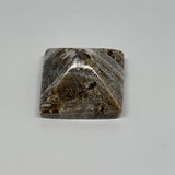 37g, 0.8"x1.6"x1.4" Chocolate/Gray Onyx Pyramid Gemstone @Morocco, B18955
