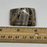 37g, 0.8"x1.6"x1.4" Chocolate/Gray Onyx Pyramid Gemstone @Morocco, B18955