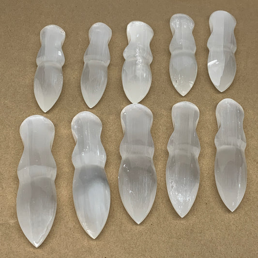 1 Pc,120g-130g, 5.9"-6", Selenite Crystal Knife Dagger (Satin Spar) @Morocco