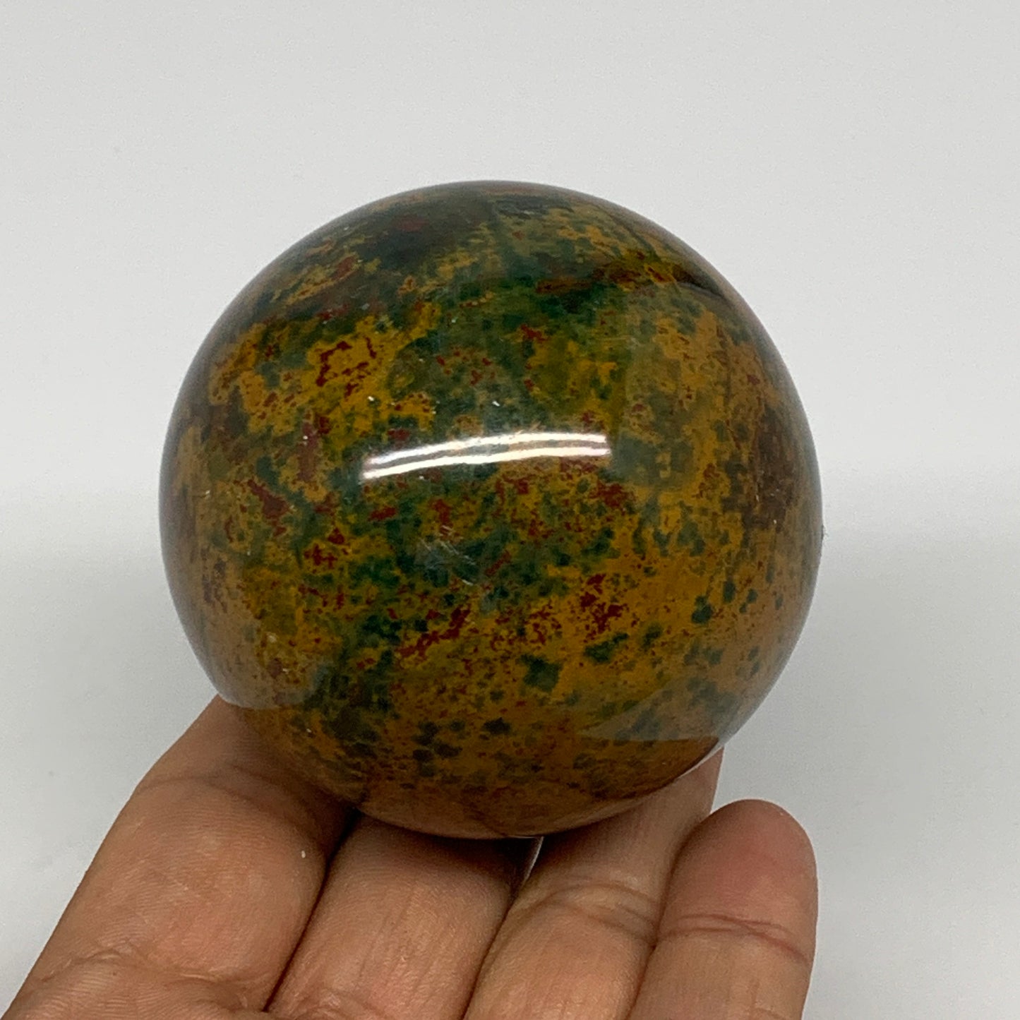 312.2g, 2.4" (61mm), Ocean Jasper Sphere Geode Crystal Reiki @Madagascar, B25358