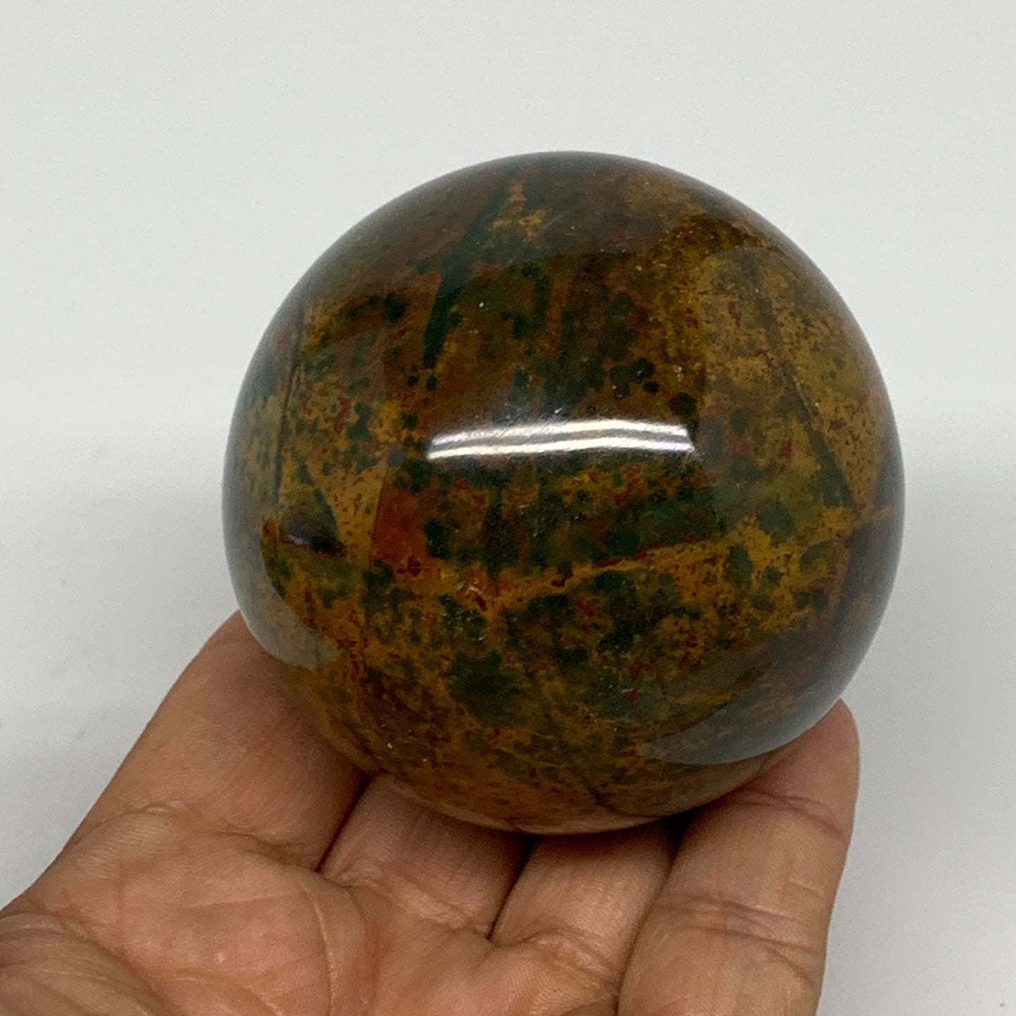 312.2g, 2.4" (61mm), Ocean Jasper Sphere Geode Crystal Reiki @Madagascar, B25358