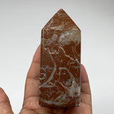 359.4g, 3.9" x 1.6" Natural Red Shell Fossils Tower Obelisk Wand @Morocco, F899