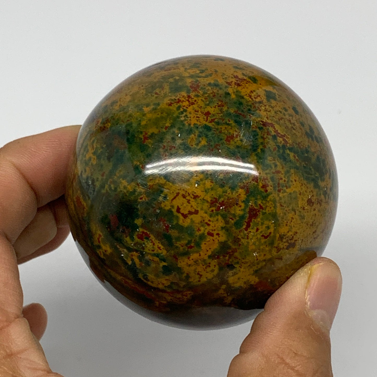 312.2g, 2.4" (61mm), Ocean Jasper Sphere Geode Crystal Reiki @Madagascar, B25358