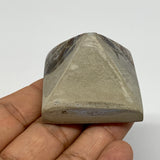 65g, 1.3"x1.6"x1.6" Chocolate/Gray Onyx Pyramid Gemstone @Morocco, B18958