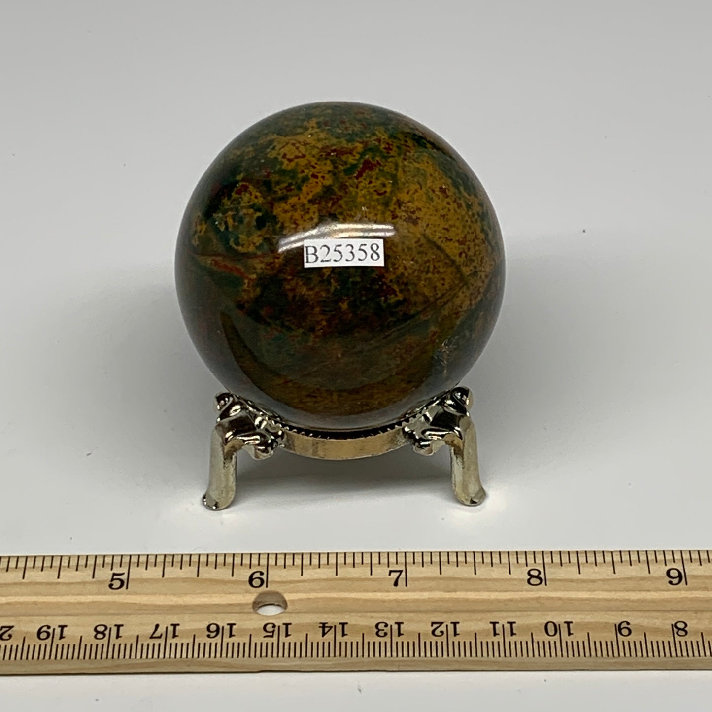 312.2g, 2.4" (61mm), Ocean Jasper Sphere Geode Crystal Reiki @Madagascar, B25358