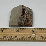 65g, 1.3"x1.6"x1.6" Chocolate/Gray Onyx Pyramid Gemstone @Morocco, B18958