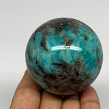 289.2g, 2.3" Amazonite Smoky Quartz Sphere Ball Gemstone from Madagascar,B15861