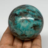 289.2g, 2.3" Amazonite Smoky Quartz Sphere Ball Gemstone from Madagascar,B15861
