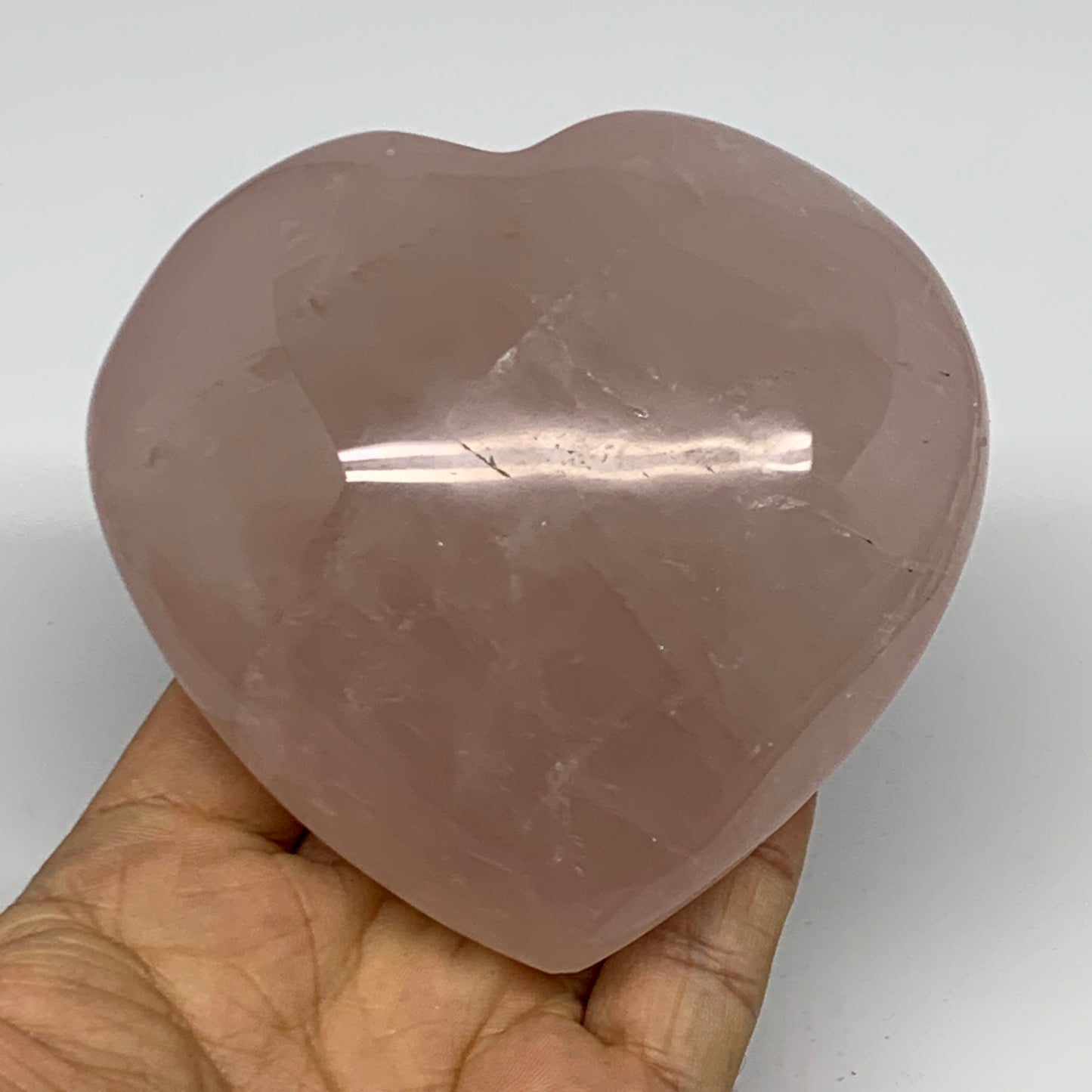 460.8g, 3.6" x 3.7" x 1.7" Rose Quartz Heart Healing Crystal @Madagascar, B17431