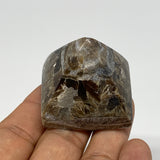60.9g, 1.3"x1.6"x1.6" Chocolate/Gray Onyx Pyramid Gemstone @Morocco, B18959