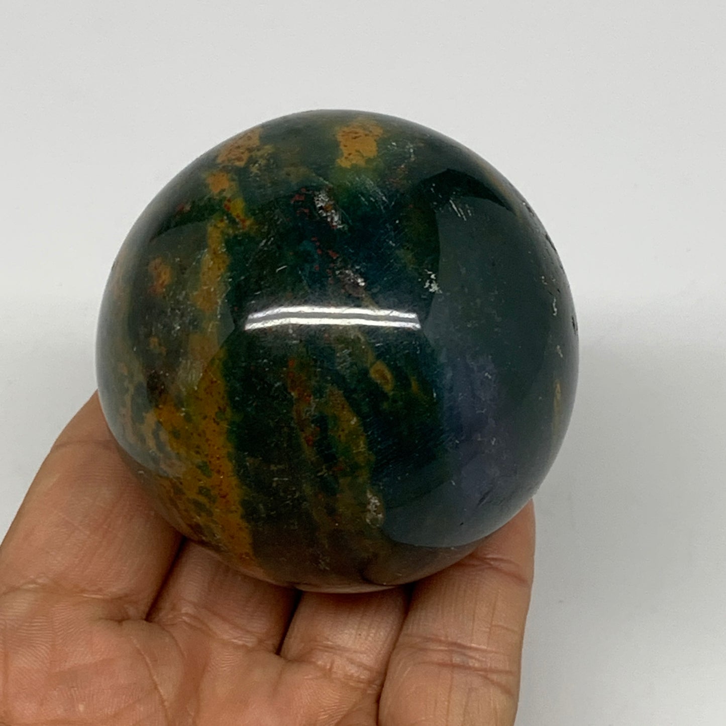 287.8g, 2.4" (59mm), Ocean Jasper Sphere Geode Crystal Reiki @Madagascar, B25359