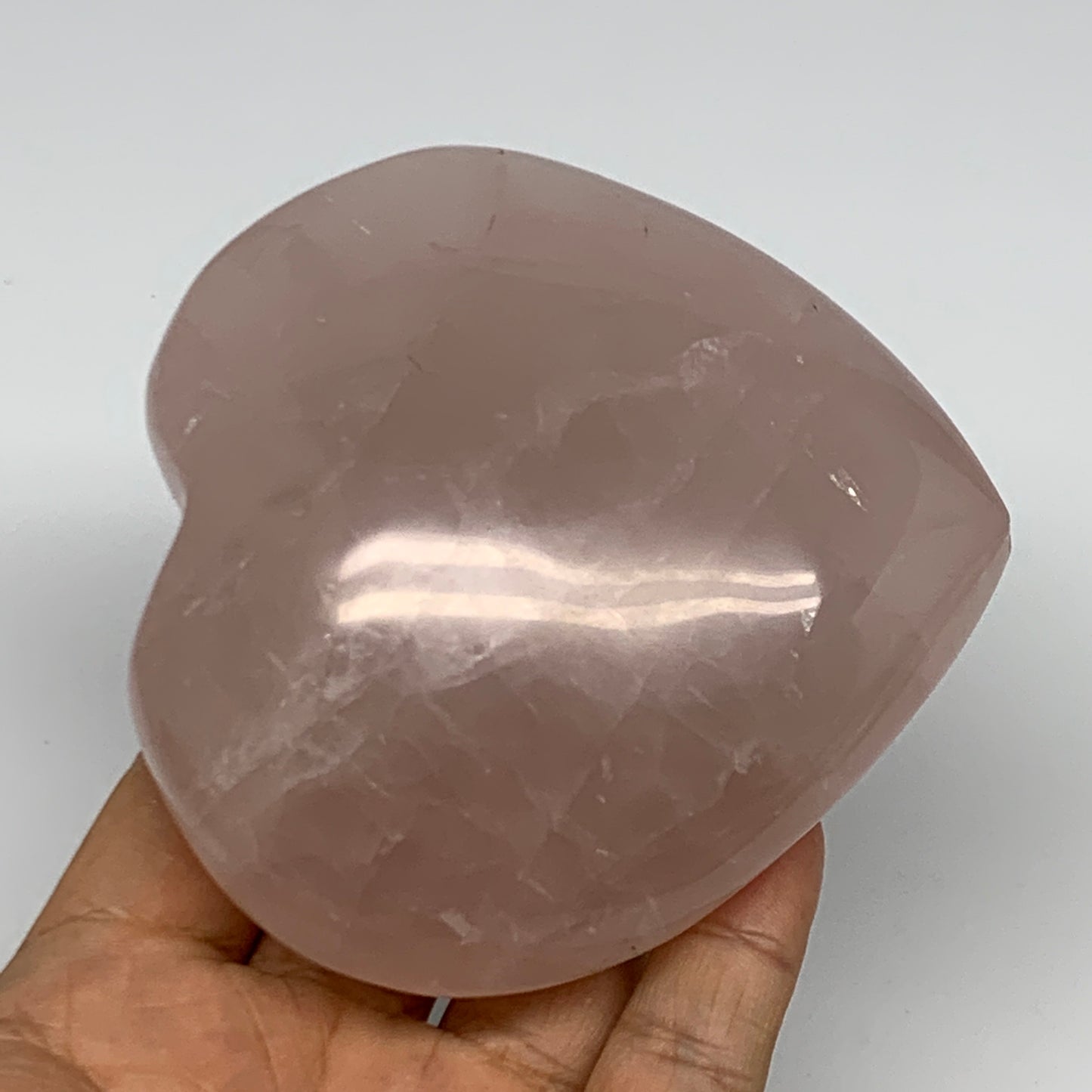 460.8g, 3.6" x 3.7" x 1.7" Rose Quartz Heart Healing Crystal @Madagascar, B17431