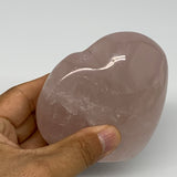 460.8g, 3.6" x 3.7" x 1.7" Rose Quartz Heart Healing Crystal @Madagascar, B17431
