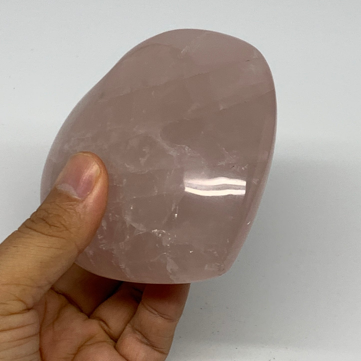 460.8g, 3.6" x 3.7" x 1.7" Rose Quartz Heart Healing Crystal @Madagascar, B17431