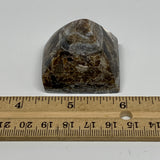 60.9g, 1.3"x1.6"x1.6" Chocolate/Gray Onyx Pyramid Gemstone @Morocco, B18959