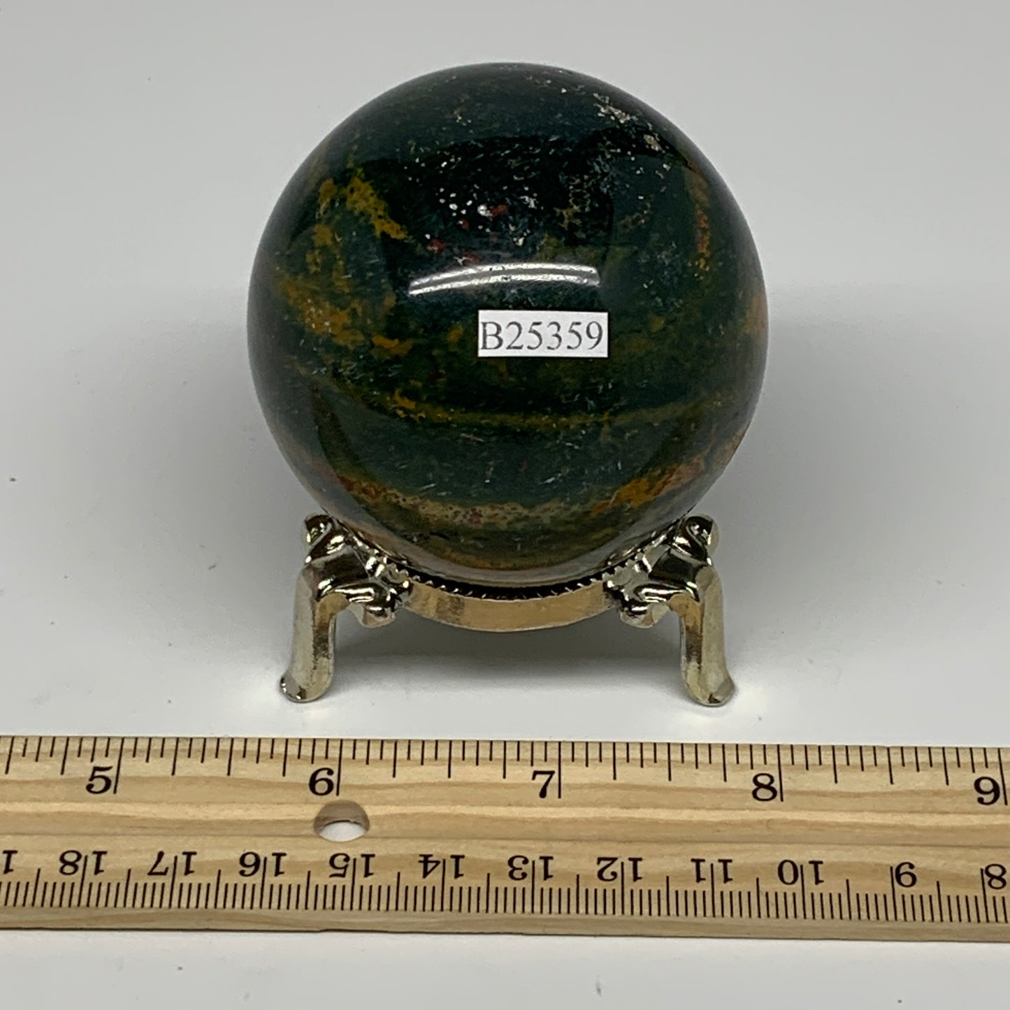 287.8g, 2.4" (59mm), Ocean Jasper Sphere Geode Crystal Reiki @Madagascar, B25359